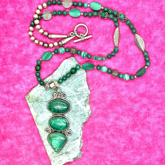Sterling Malachite Necklace